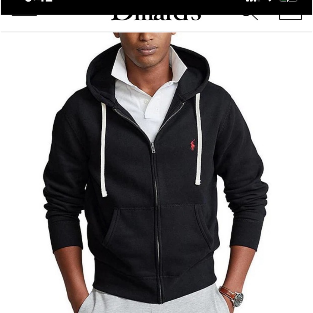 NWT Polo Ralph Lauren mens Core Replen Polo Black XXL hoodie black